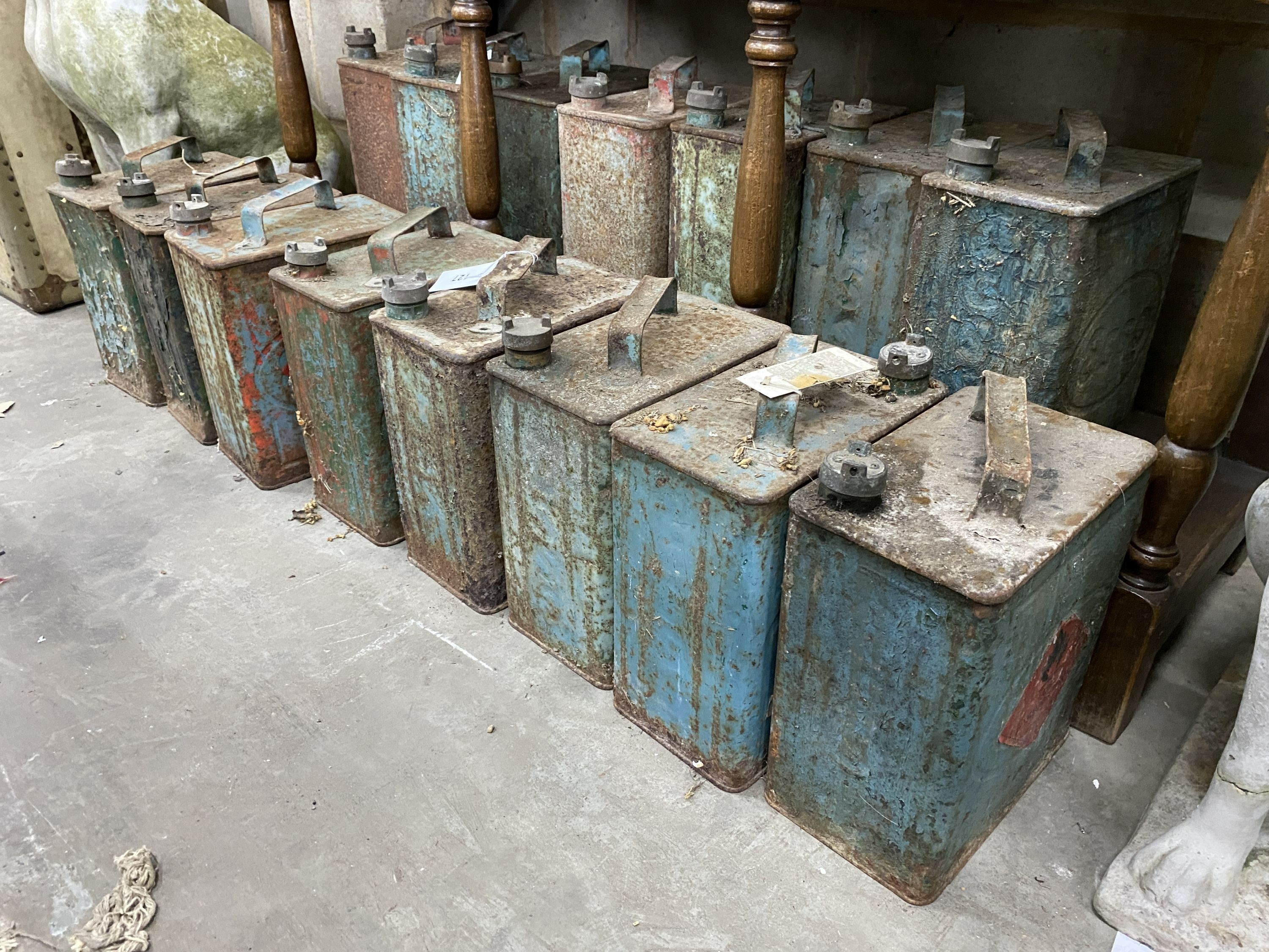 Fifteen assorted vintage Esso petrol cans